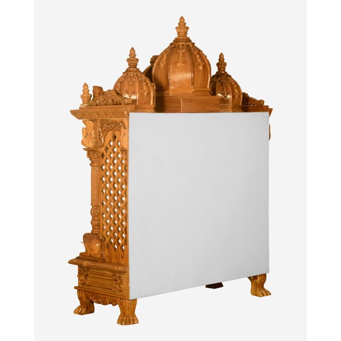 Wooden Mandir (Teak) - Natural Polish
