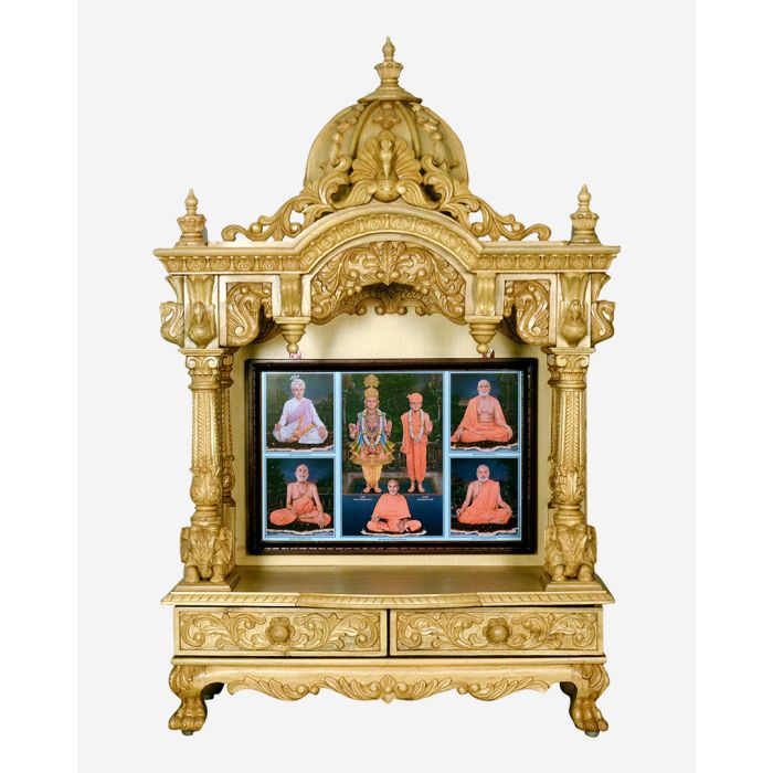Wooden Mandir (Sevenwood) - Natural Polish