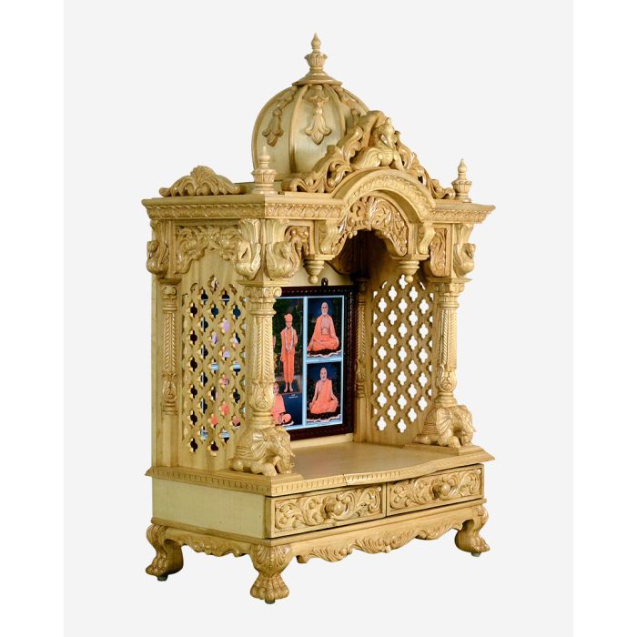 Wooden Mandir (Sevenwood) - Natural Polish