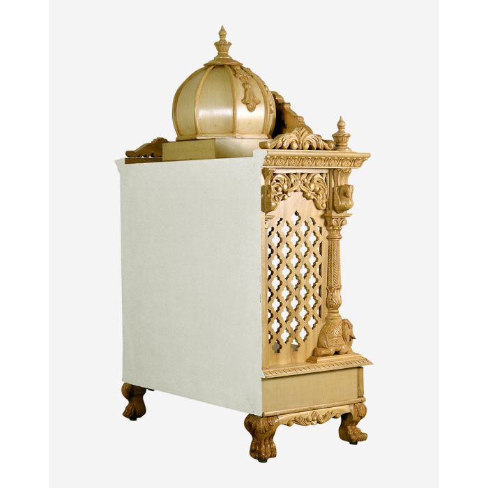 Wooden Mandir (Sevenwood) - Natural Polish