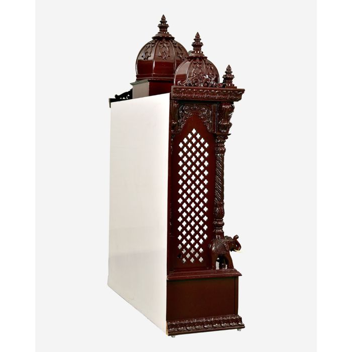 Wooden Mandir (Teak) - Cherry Polish