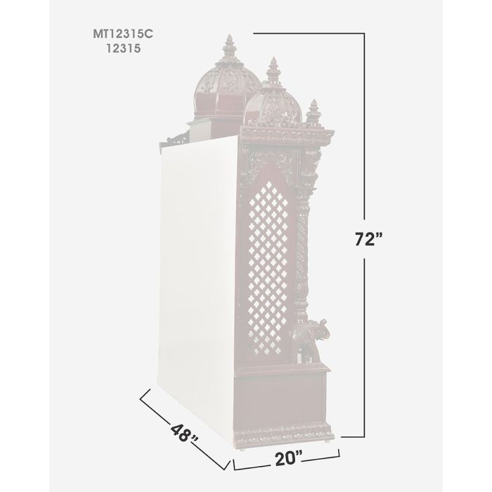 Wooden Mandir (Teak) - Cherry Polish