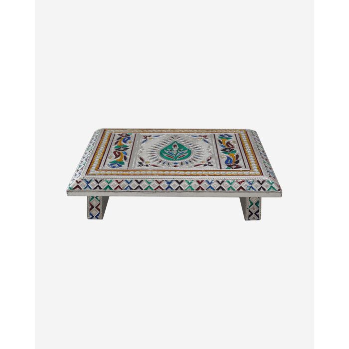 Minakari Patla (Decorative Silver Color Platform) (7" x 10")