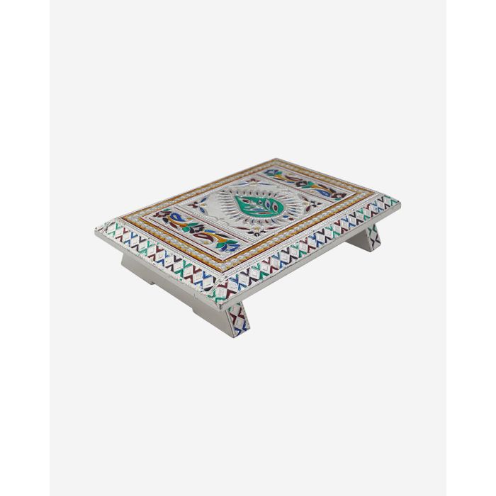 Minakari Patla (Decorative Silver Color Platform) (7" x 10")