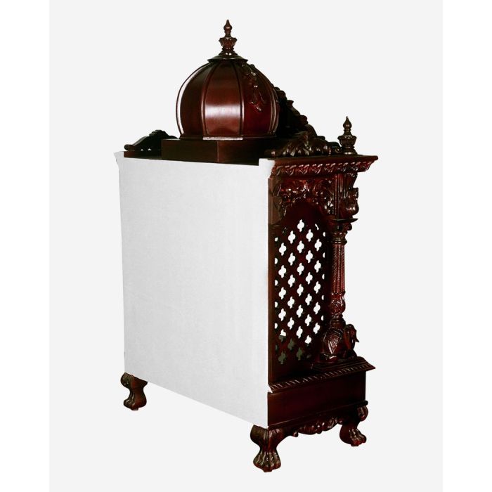 Wooden Mandir (Teak) - Cherry Polish