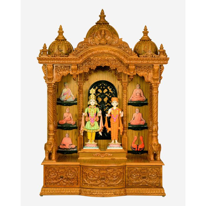 Wooden Mandir (Teak) - Natural Polish