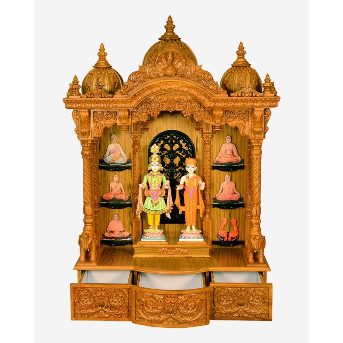 Wooden Mandir (Teak) - Natural Polish