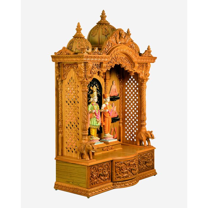 Wooden Mandir (Teak) - Natural Polish