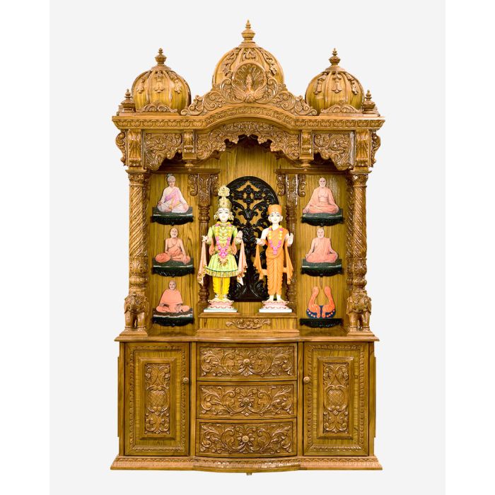 Wooden Mandir (Teak) - Natural Polish
