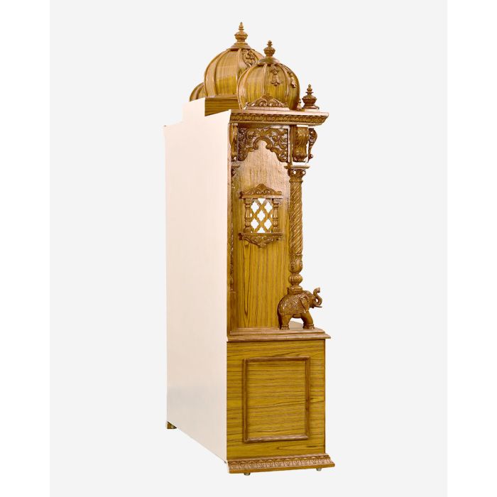 Wooden Mandir (Teak) - Natural Polish