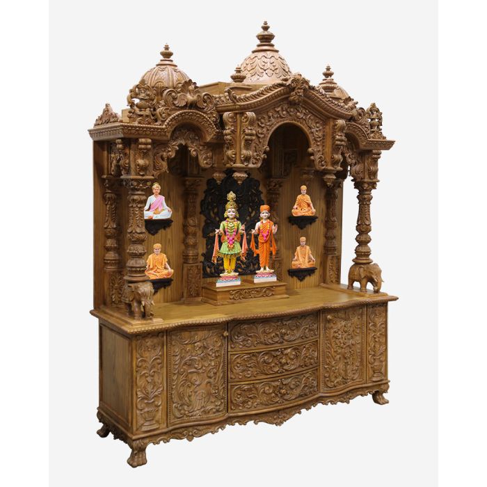 Wooden Mandir (Teak) - Natural Polish