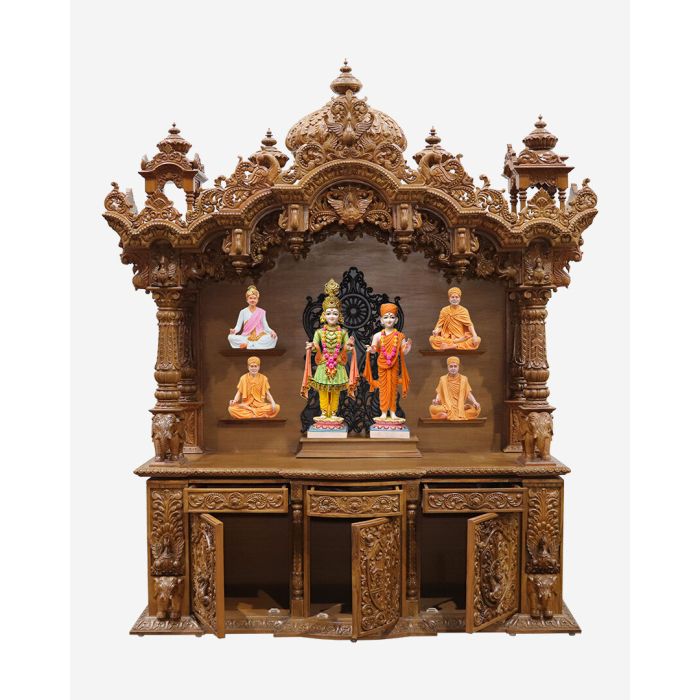 Wooden Mandir (Teak) - Natural Polish