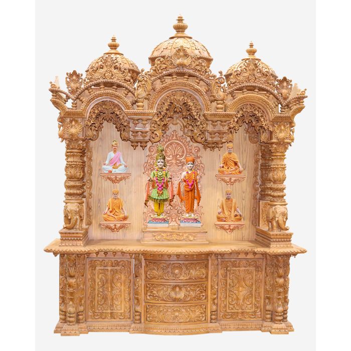 Wooden Mandir (Teak) - Natural Polish
