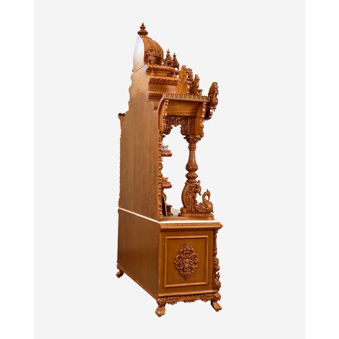 Wooden Mandir (Teak) - Natural Polish