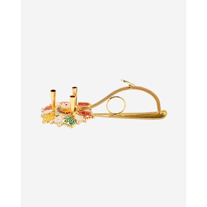 Decorative Aarti (Golden Color)(3 wicks)