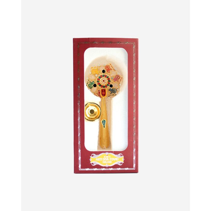 Decorative Aarti (Golden Color)(3 wicks)