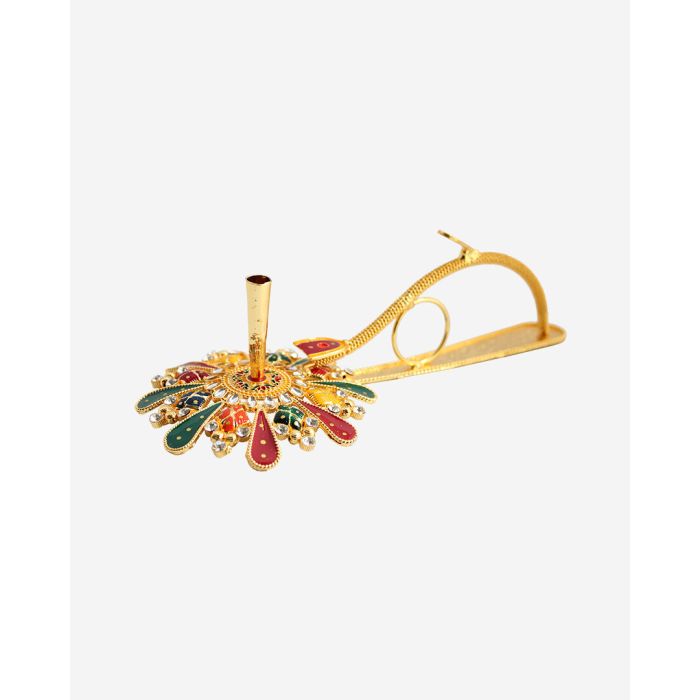 Decorative Aarti (Golden Color)(1 wicks)