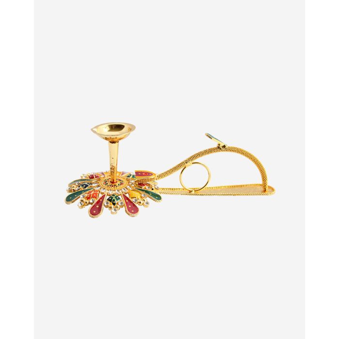 Decorative Aarti (Golden Color)(1 wicks)