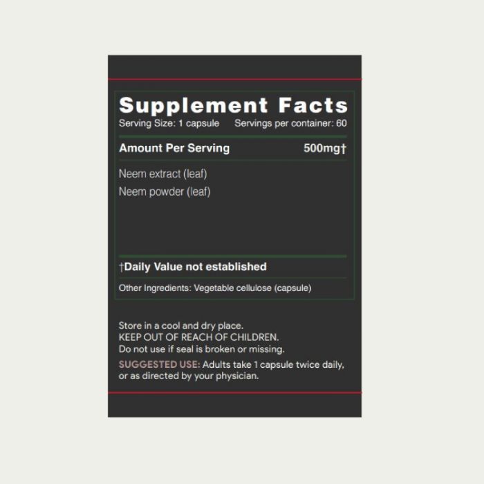 Neem (Divine neem) Capsule - - 894400001657
