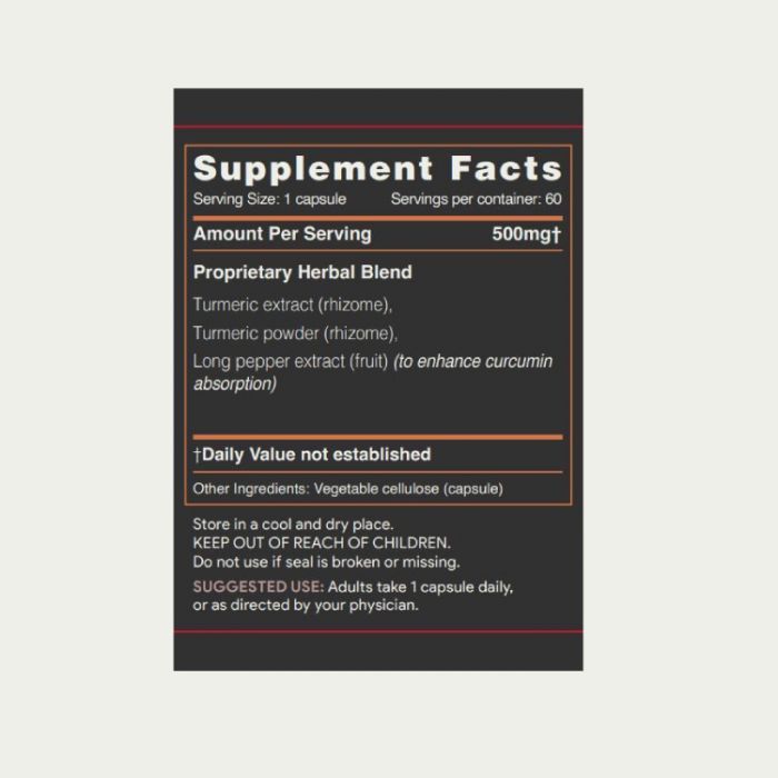 Turmeric Capsule - - 894400001282