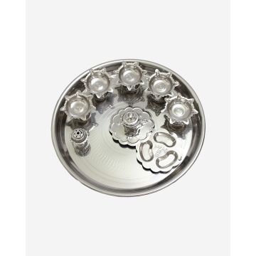 Steel Puja Aarti Dish (Worship dish)