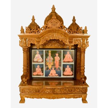 Wooden Mandir (Teak) - Natural Polish