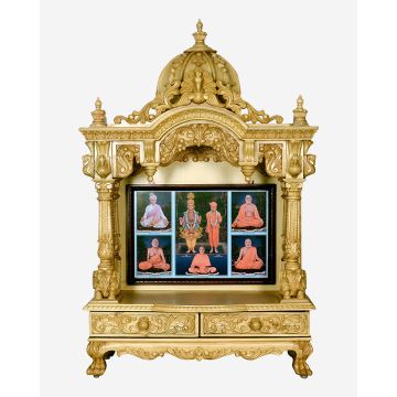 Wooden Mandir (Sevenwood) - Natural Polish