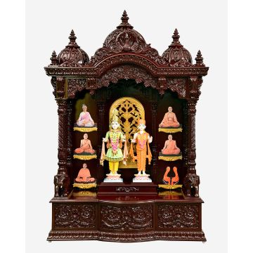 Wooden Mandir (Teak) - Cherry Polish