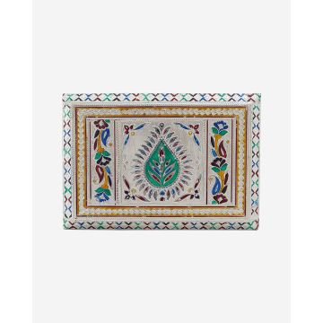 Minakari Patla (Decorative Silver Color Platform) (7" x 10")