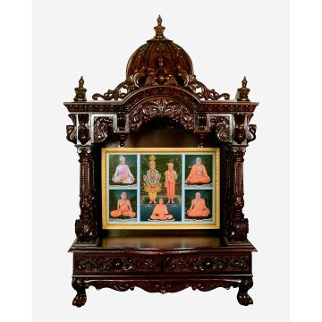 Wooden Mandir (Teak) - Cherry Polish