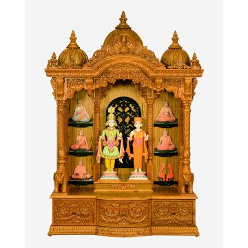 Wooden Mandir (Teak) - Natural Polish