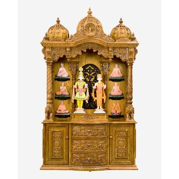 Wooden Mandir (Teak) - Natural Polish