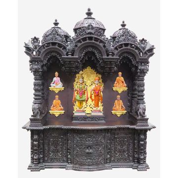Wooden Mandir (Teak) - Cherry Polish