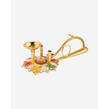 Decorative Aarti (Golden Color)(3 wicks)