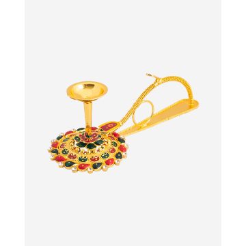 Decorative Aarti (Golden Color)(1 wicks)