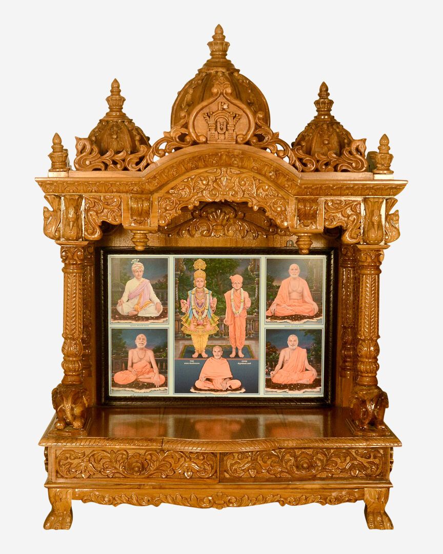 Wooden Mandir (Teak) - Natural Polish