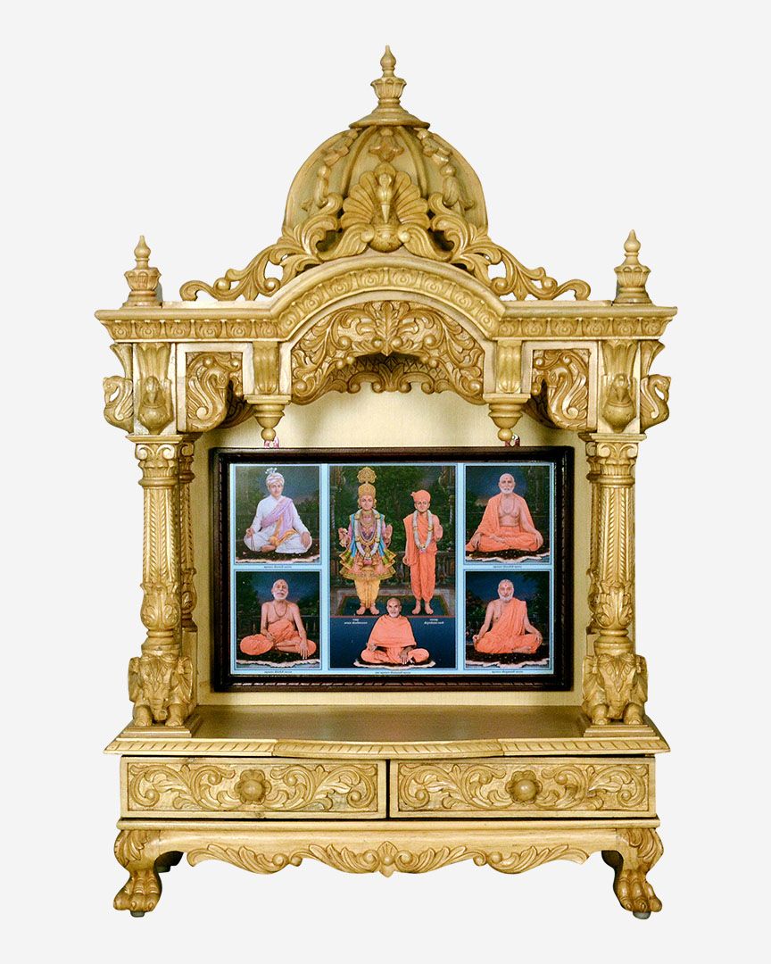 Wooden Mandir (Sevenwood) - Natural Polish