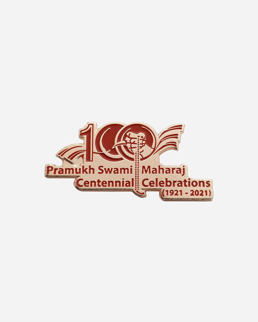 Pramukh Swami Maharaj Centennial Celebration Lapel Pin (Rose Gold)