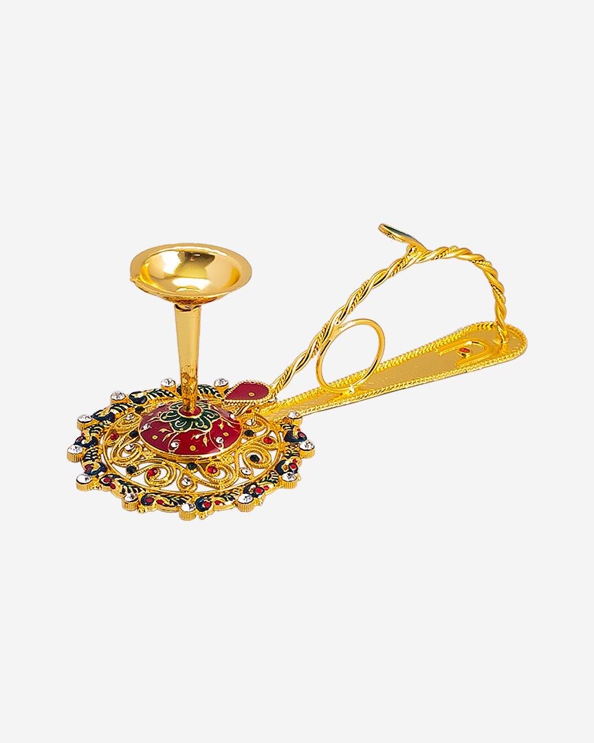 Decorative Aarti (Golden Color)(1 wicks)